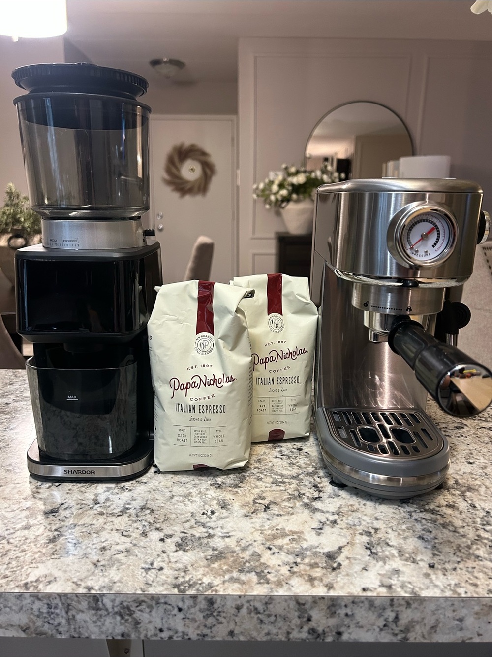 Espresso machine and grinder